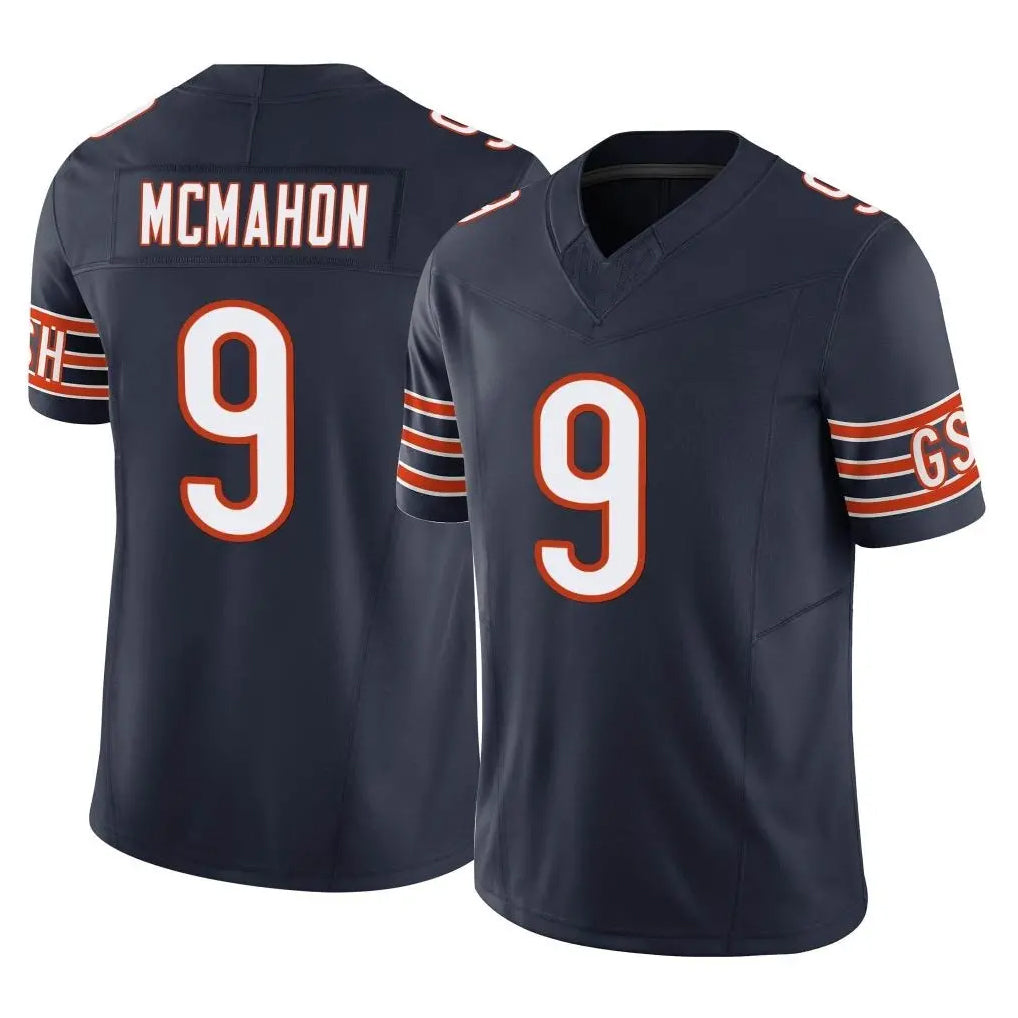 C.Bears #9 Jim McMahon Player Navy Blackjersey Vapor F.U.S.E. Limited Home Game Stitched Jerseys