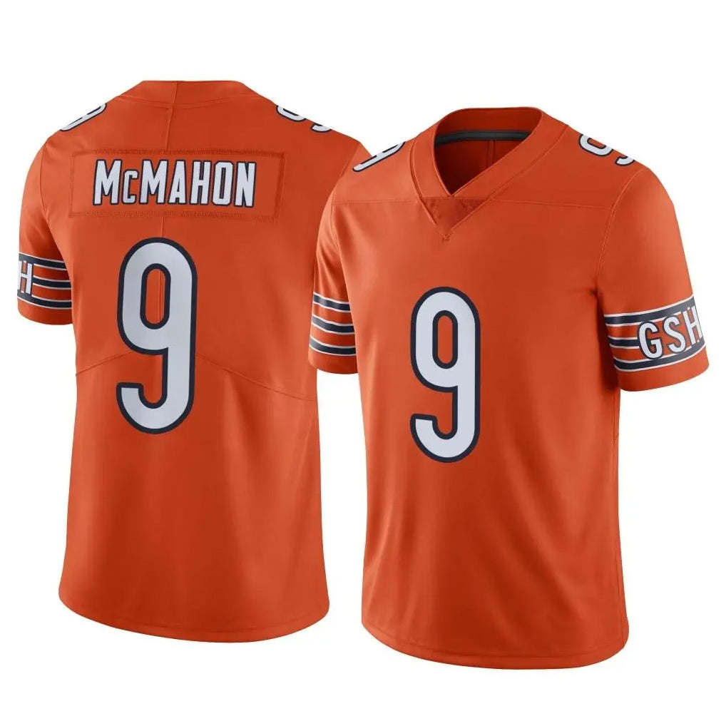 C.Bears #9 Jim McMahon Player Orange Blackjersey Alternate Vapor Limited Home Game Stitched Jerseys