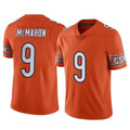 C.Bears #9 Jim McMahon Player Orange Blackjersey Alternate Vapor Limited Home Game Stitched Jerseys