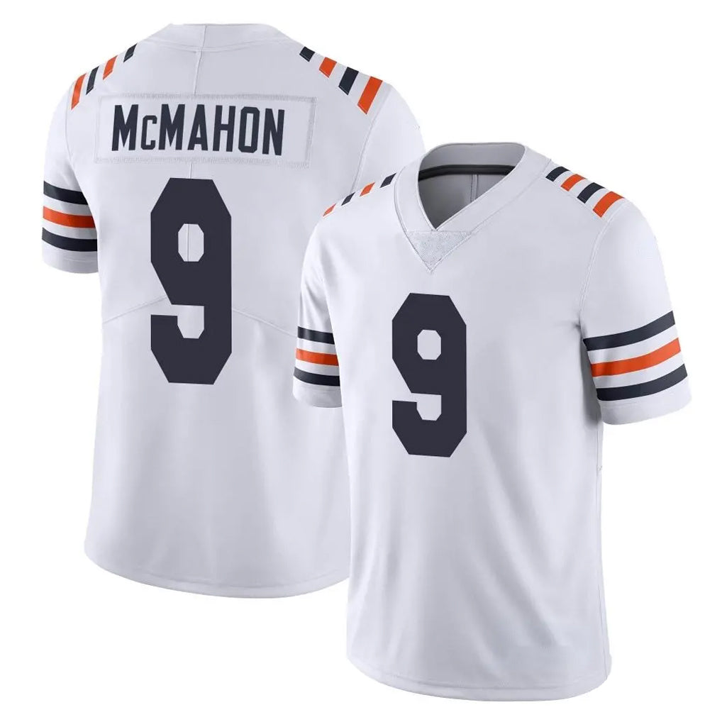 C.Bears #9 Jim McMahon Player White Blackjersey Classic Vapor Limited Home Game Stitched Jerseys