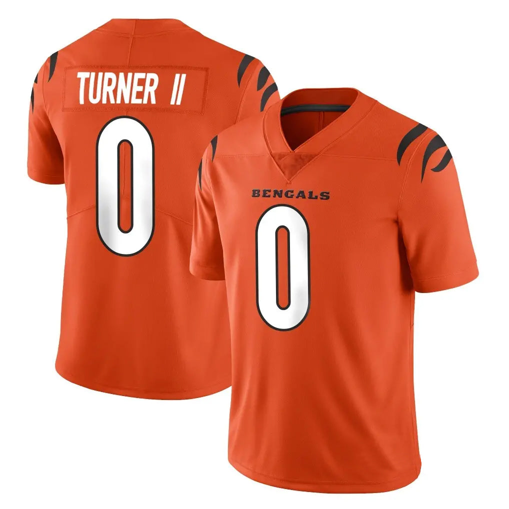 Blackjersey C.Bengals #0 DJ Turner II Player Orange Vapor Untouchable Limited Home Game Stitched Jerseys