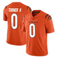Blackjersey C.Bengals #0 DJ Turner II Player Orange Vapor Untouchable Limited Home Game Stitched Jerseys