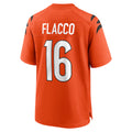 Blackjersey C.Bengals #16 Joe Flacco Player Orange Home Game Stitched Jerseys