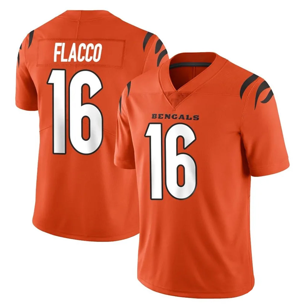 Blackjersey C.Bengals #16 Joe Flacco Player Orange Vapor Untouchable Limited Home Game Stitched Jerseys