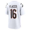 Blackjersey C.Bengals #16 Joe Flacco Player White Home Game Stitched Jerseys