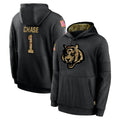 Blackjersey C.Bengals #1 Ja'Marr Chase Player Black Salute to Service Pullover Hoodies Limited Stitched Jerseys