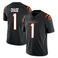 Blackjersey C.Bengals #1 Ja'Marr Chase Player Black Vapor Untouchable Limited Home Game Stitched Jerseys