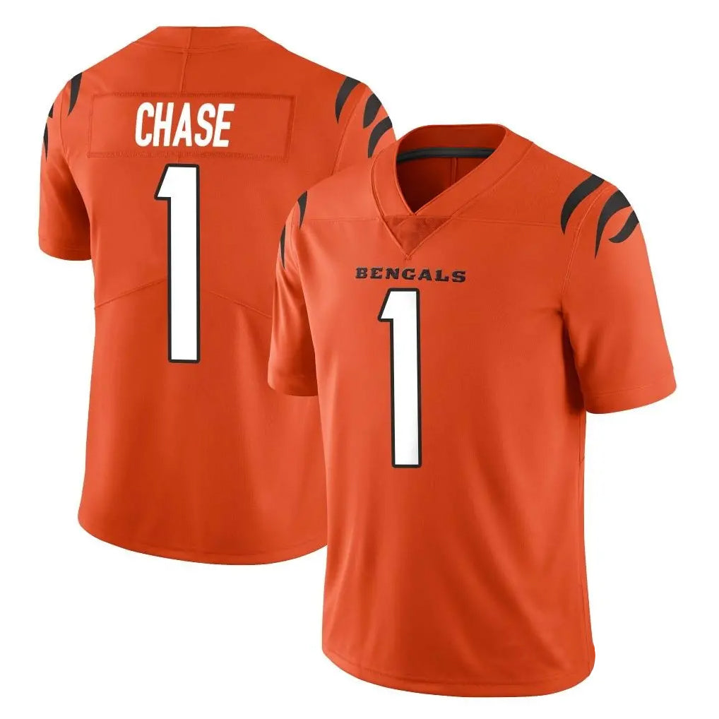 Blackjersey C.Bengals #1 Ja'Marr Chase Player Orange Vapor Untouchable Limited Home Game Stitched Jerseys