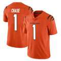 Blackjersey C.Bengals #1 Ja'Marr Chase Player Orange Vapor Untouchable Limited Home Game Stitched Jerseys