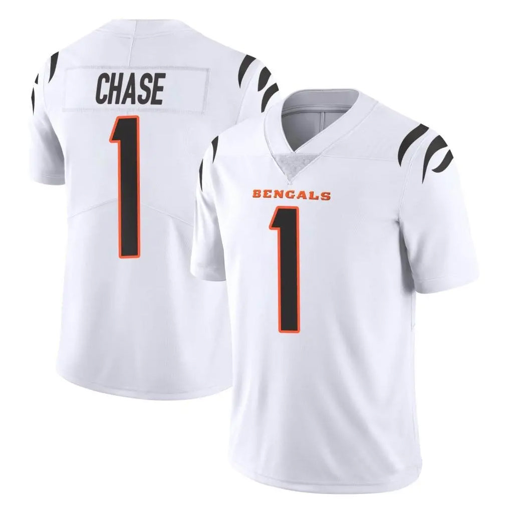Blackjersey C.Bengals #1 Ja'Marr Chase Player White Vapor Untouchable Limited Home Game Stitched Jerseys
