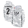 Blackjersey C.Bengals #2 Evan McPherson Player Arctic Camo Salute to Service Pullover Hoodie Limited Stitched Jerseys