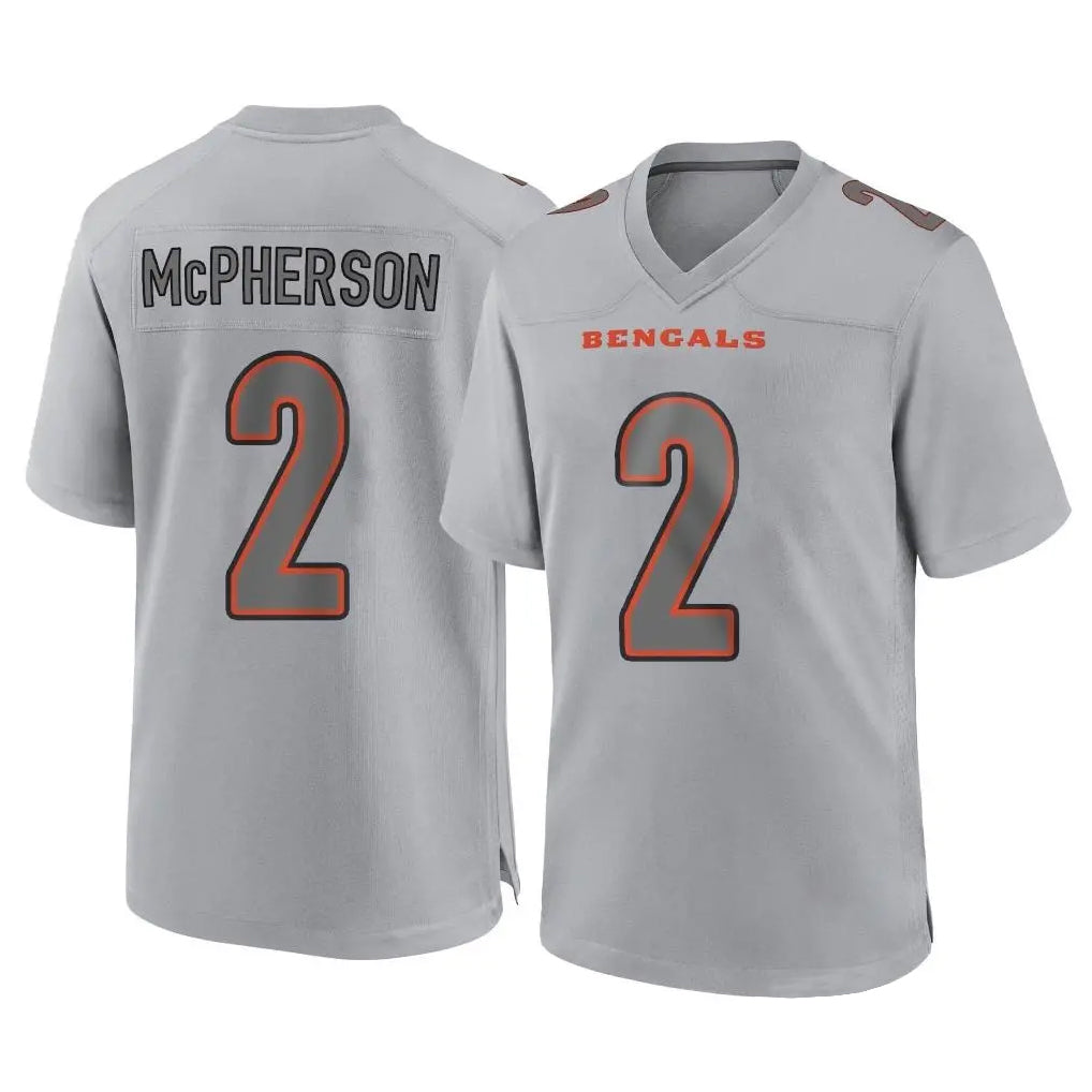Blackjersey C.Bengals #2 Evan McPherson Player Gray Atmosphere Fashion Game Stitched Jerseys