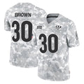 Blackjersey C.Bengals #30 Chase Brown Player Arctic Camo Salute to Service Limited Stitched Jerseys