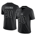 Blackjersey C.Bengals #30 Chase Brown Player Black Reflective Limited Game Stitched Jerseys