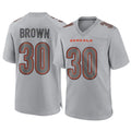Blackjersey C.Bengals #30 Chase Brown Player Gray Atmosphere Fashion Game Stitched Jerseys