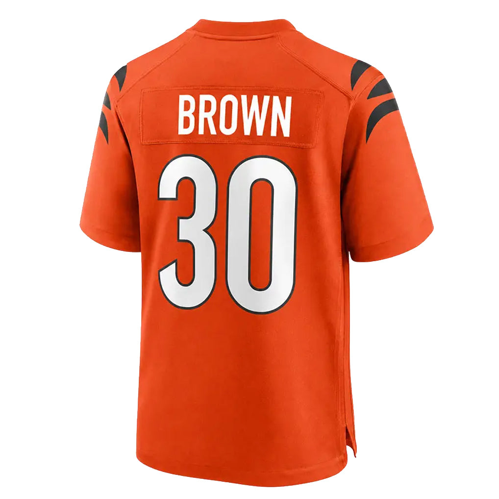 Blackjersey C.Bengals #30 Chase Brown Player Orange Home Game Stitched Jerseys