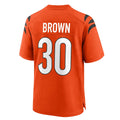 Blackjersey C.Bengals #30 Chase Brown Player Orange Home Game Stitched Jerseys