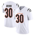 Blackjersey C.Bengals #30 Chase Brown Player White Vapor Untouchable Limited Home Game Stitched Jerseys
