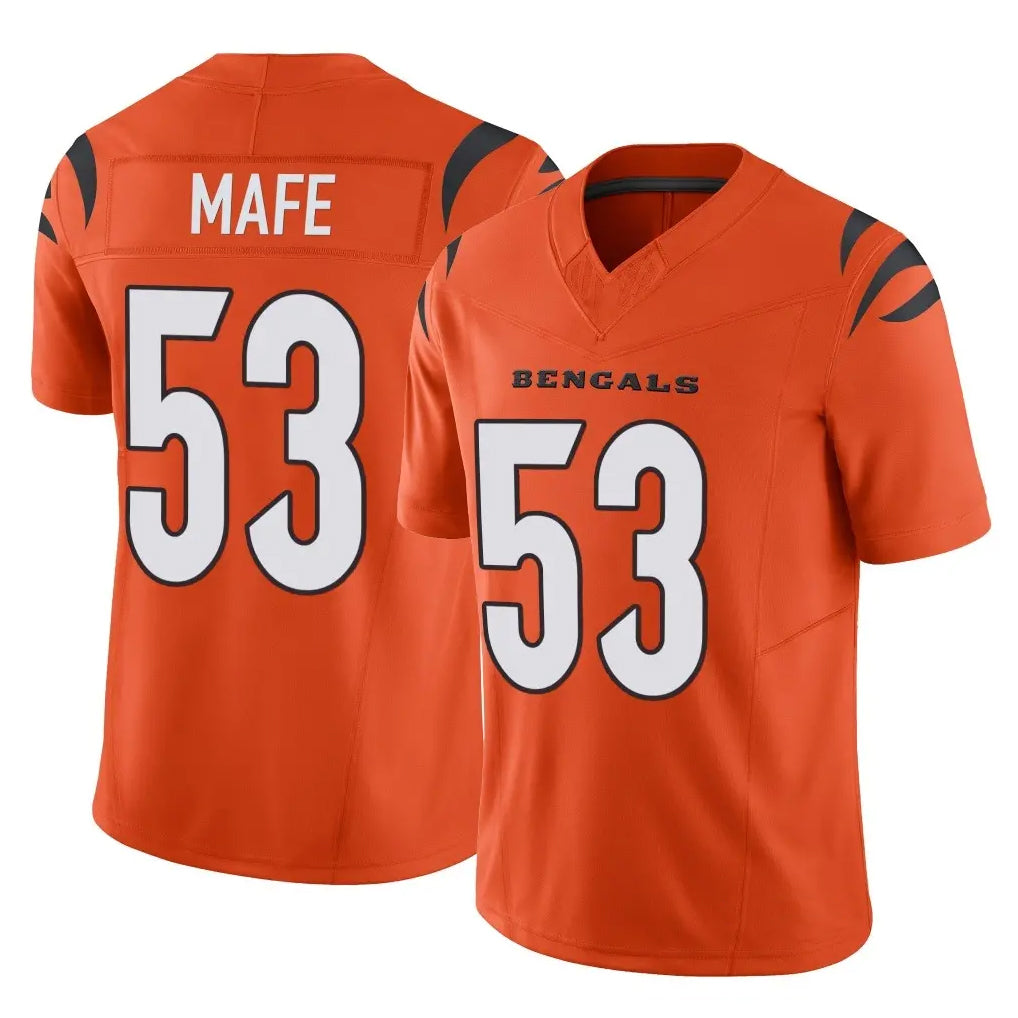 Blackjersey C.Bengals #53 Boye Mafe Player Orange Vapor F.U.S.E. Limited Home Game Stitched Jerseys