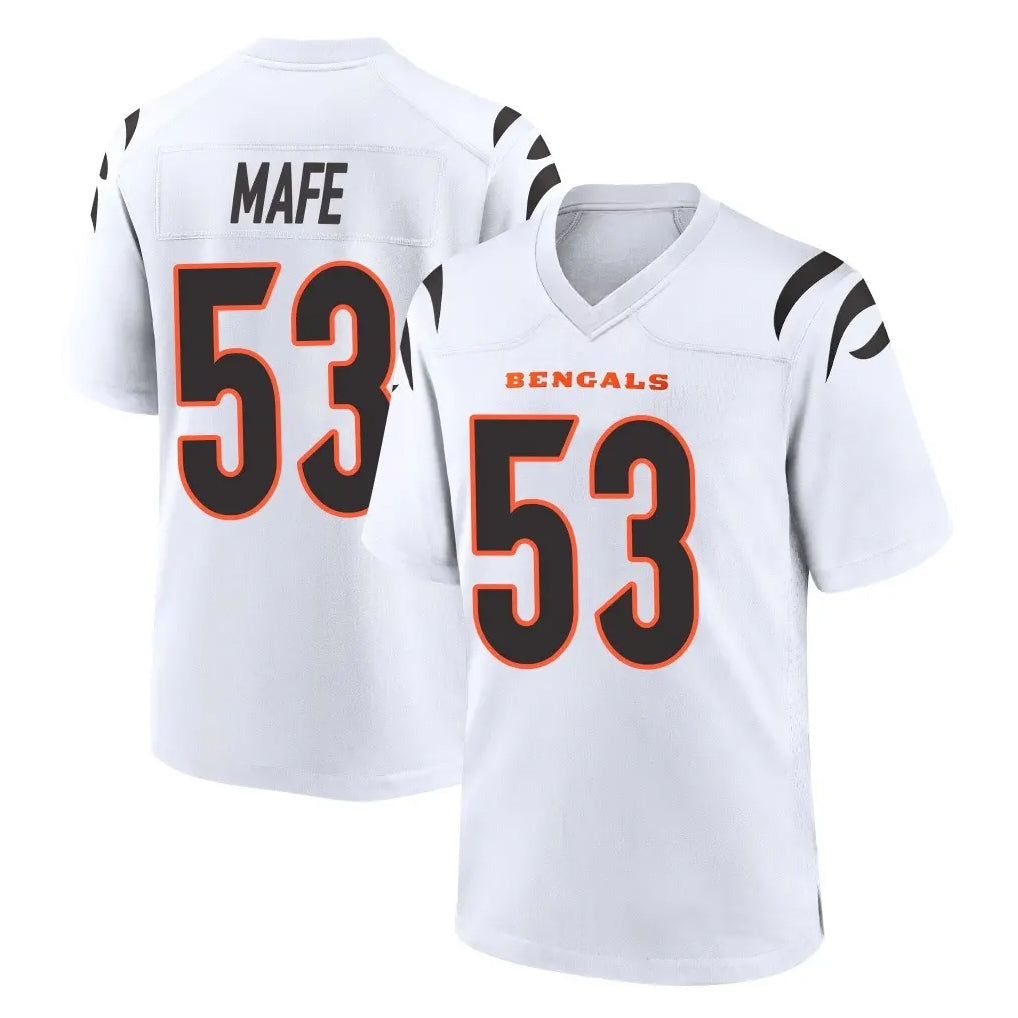 Blackjersey C.Bengals #53 Boye Mafe Player White Home Game Stitched Jerseys