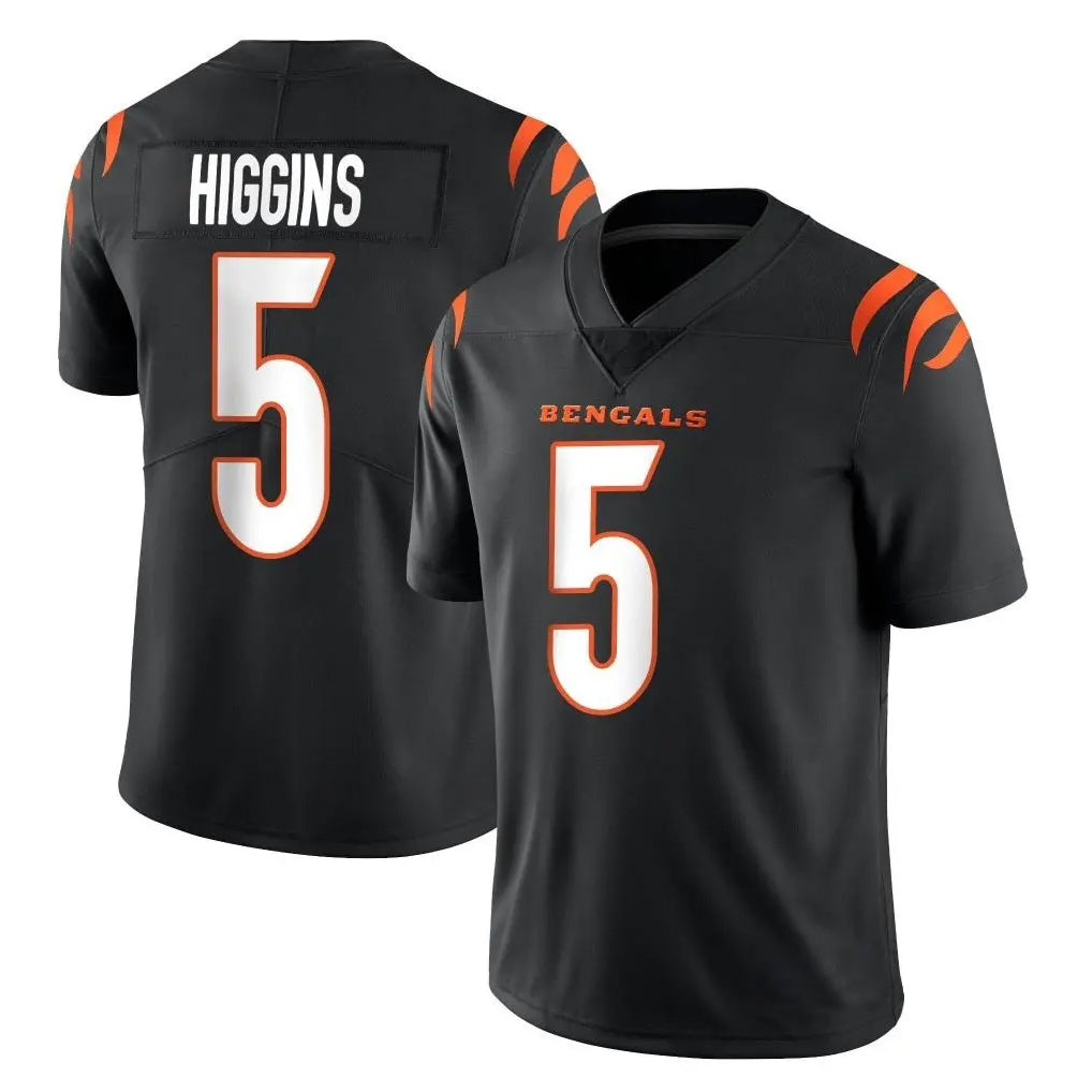 Blackjersey C.Bengals #5 Tee Higgins Player Black Vapor Untouchable Limited Home Game Stitched Jerseys