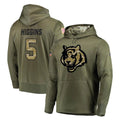 Blackjersey C.Bengals #5 Tee Higgins Player Olive Salute to Service Limited Home Game Stitched Jerseys