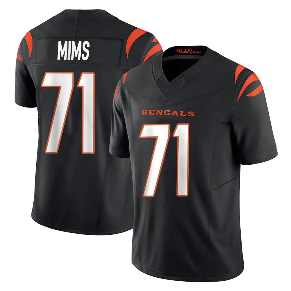 Blackjersey C.Bengals #71 Amarius Mims Player Black Vapor F.U.S.E. Limited Home Game Stitched Jerseys