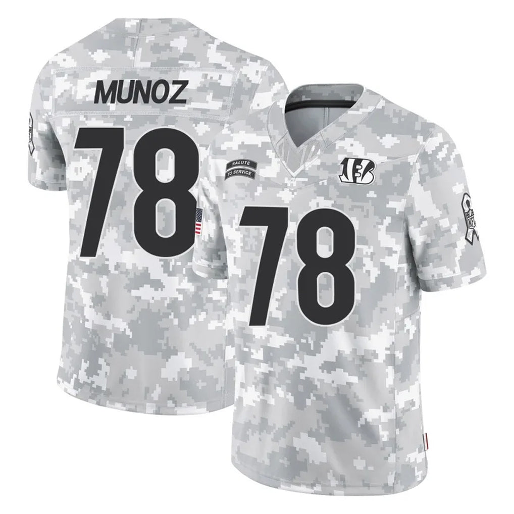 Blackjersey C.Bengals #78 Anthony Munoz Player Arctic Camo Salute to Service Limited Stitched Jerseys