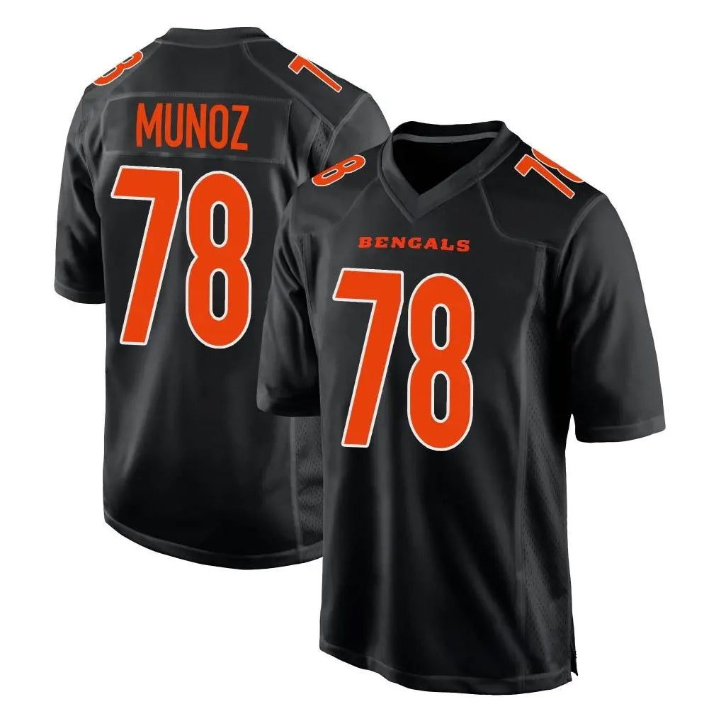 Blackjersey C.Bengals #78 Anthony Munoz Player Black Fashion Game Stitched Jerseys
