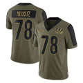 Blackjersey C.Bengals #78 Anthony Munoz Player Olive Salute to Service Game Stitched Jerseys