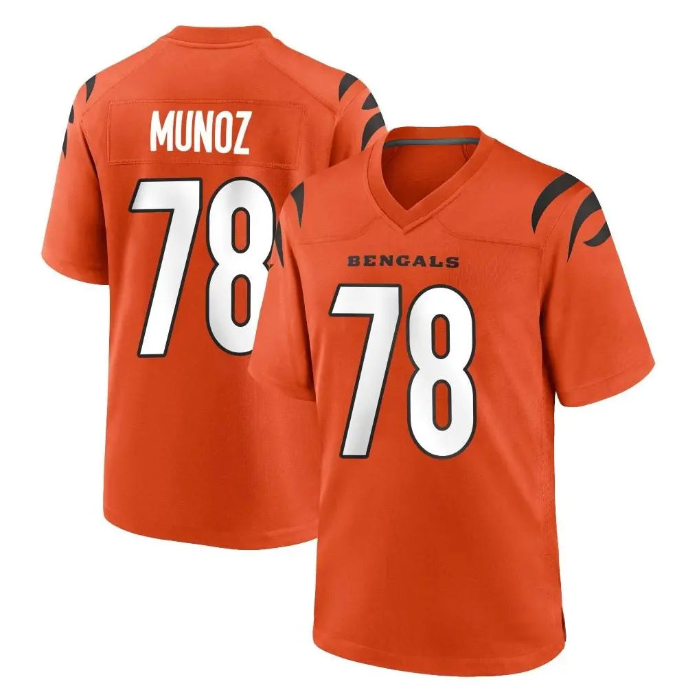 Blackjersey C.Bengals #78 Anthony Munoz Player Orange Home Game Stitched Jerseys