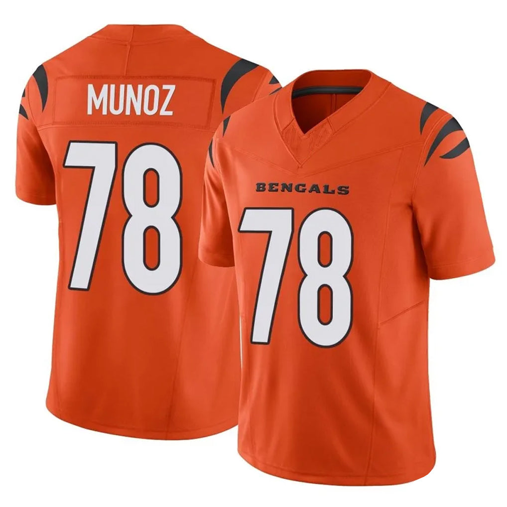 Blackjersey C.Bengals #78 Anthony Munoz Player Orange Vapor F.U.S.E. Limited Home Game Stitched Jerseys
