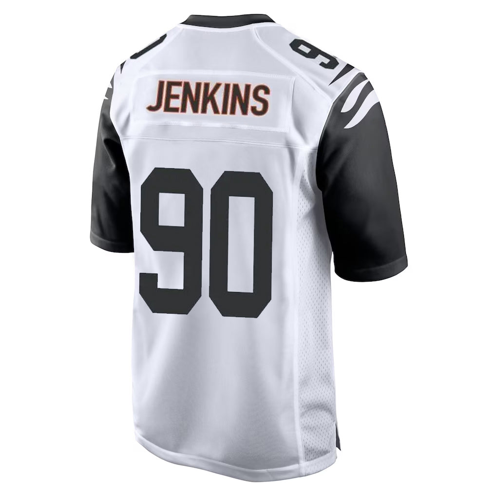 Blackjersey C.Bengals #90 Kris Jenkins Jr Player White Alternate Home Game Stitched Jerseys