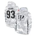 Blackjersey C.Bengals #93 Jonathan Allen Player Arctic Camo Salute to Service Pullover Hoodie Limited Stitched Jerseys