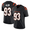 Blackjersey C.Bengals #93 Jonathan Allen Player Black Vapor F.U.S.E. Limited Home Game Stitched Jerseys