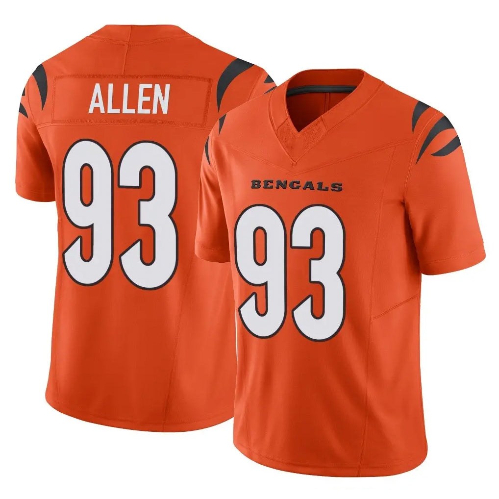 Blackjersey C.Bengals #93 Jonathan Allen Player Orange Vapor F.U.S.E. Limited Home Game Stitched Jerseys
