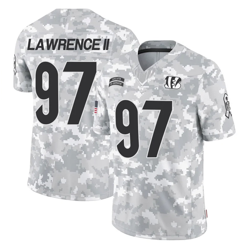 Blackjersey C.Bengals #97 Dexter Lawrence II Player Arctic Camo Salute to Service Limited Stitched Jerseys