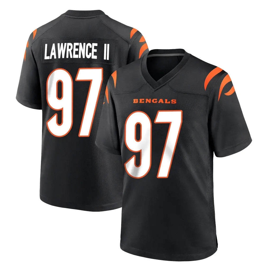 Blackjersey C.Bengals #97 Dexter Lawrence II Player Black Home Game Stitched Jerseys