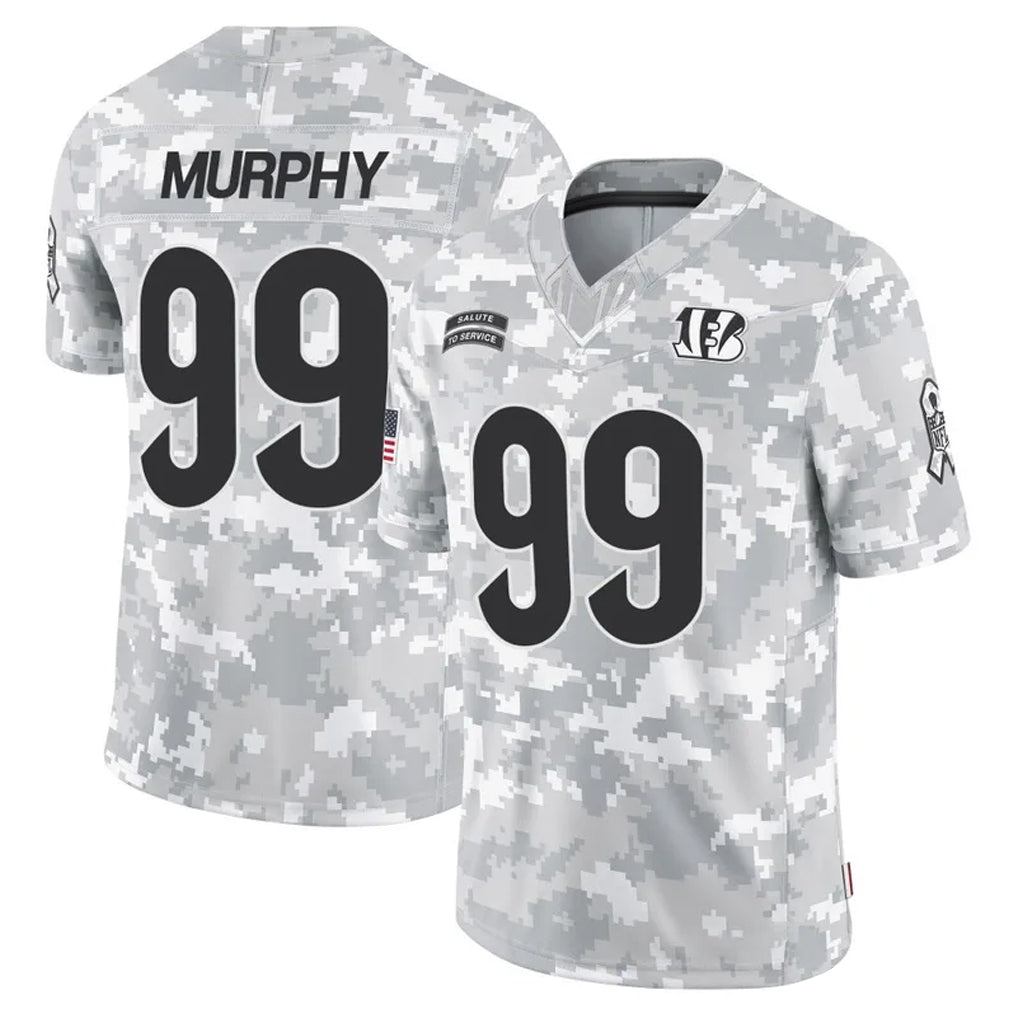 Blackjersey C.Bengals #99 Myles Murphy Player Arctic Camo Salute to Service Limited Stitched Jerseys