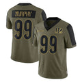 Blackjersey C.Bengals #99 Myles Murphy Player Olive Salute to Service Game Stitched Jerseys