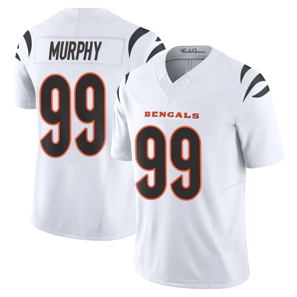 Blackjersey C.Bengals #99 Myles Murphy Player White Vapor F.U.S.E. Limited Home Game Stitched Jerseys
