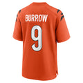 Blackjersey C.Bengals #9 Joe Burrow Player Orange Home Game Stitched Jerseys