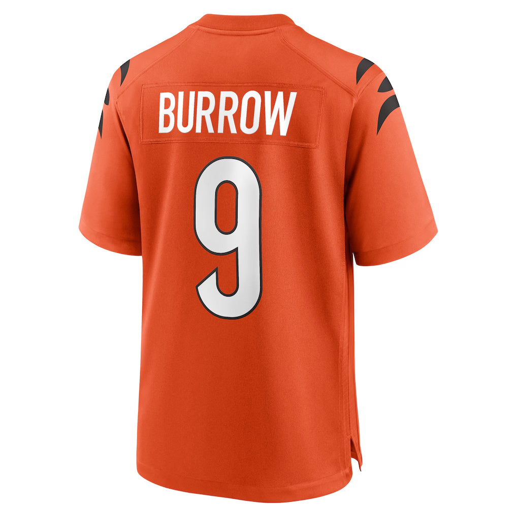 Blackjersey C.Bengals #9 Joe Burrow Player Orange Home Game Stitched Jerseys