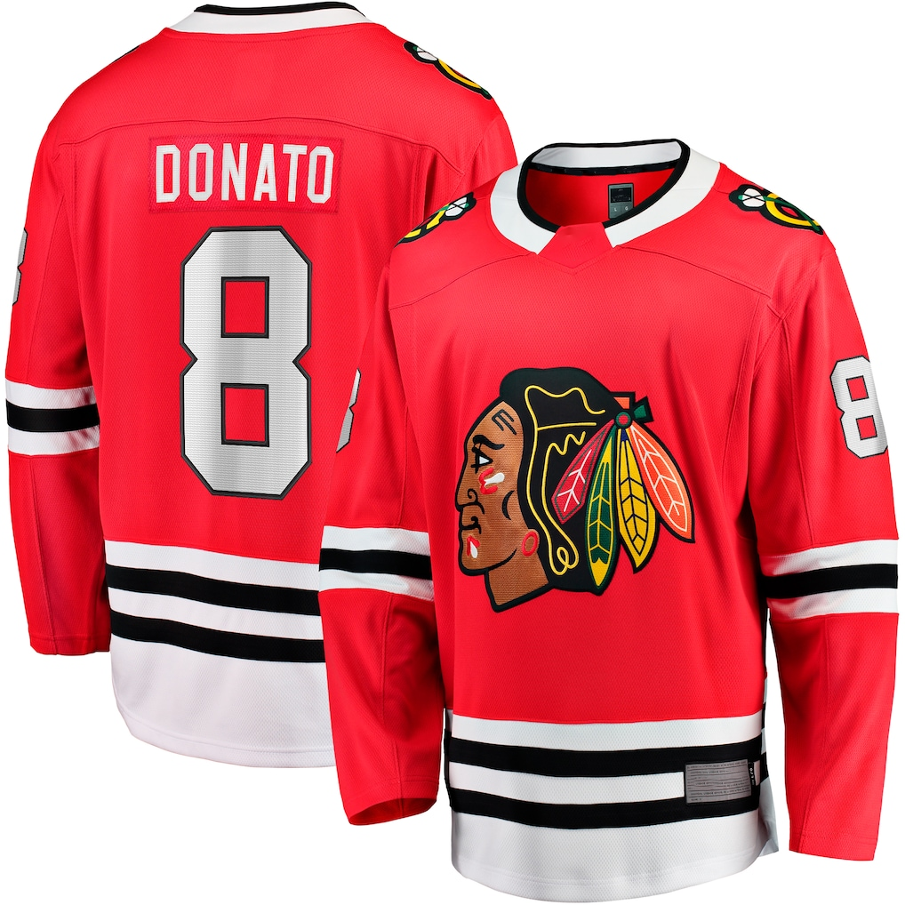 Blackjersey C.Blackhawks #8 Ryan Donato Red Home Breakaway Jerseys