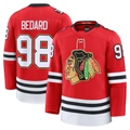 Blackjersey C.Blackhawks #98 Connor Bedard Red Centennial Premium Player Jerseys