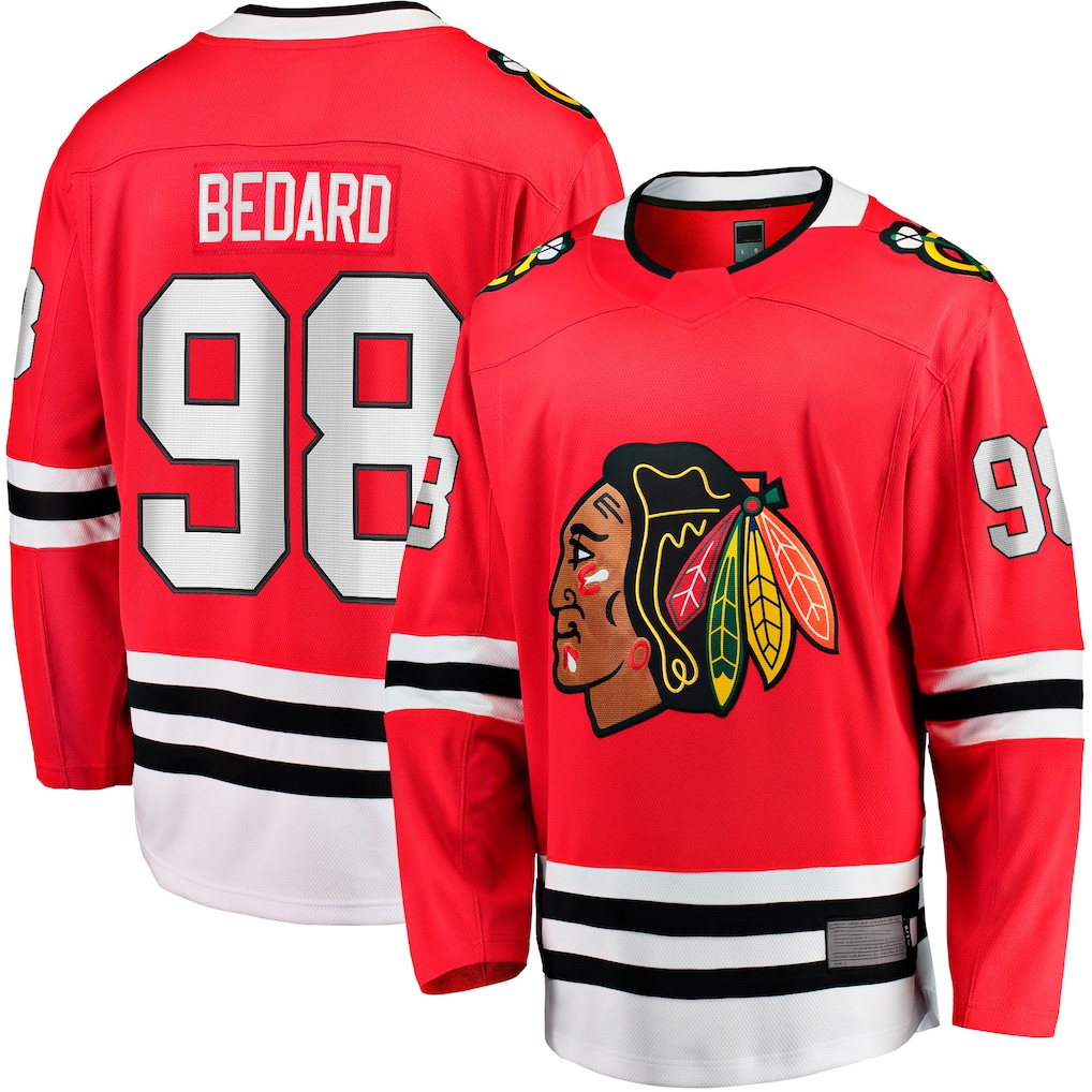Blackjersey C.Blackhawks #98 Connor Bedard Red Home Breakaway Player Jerseys