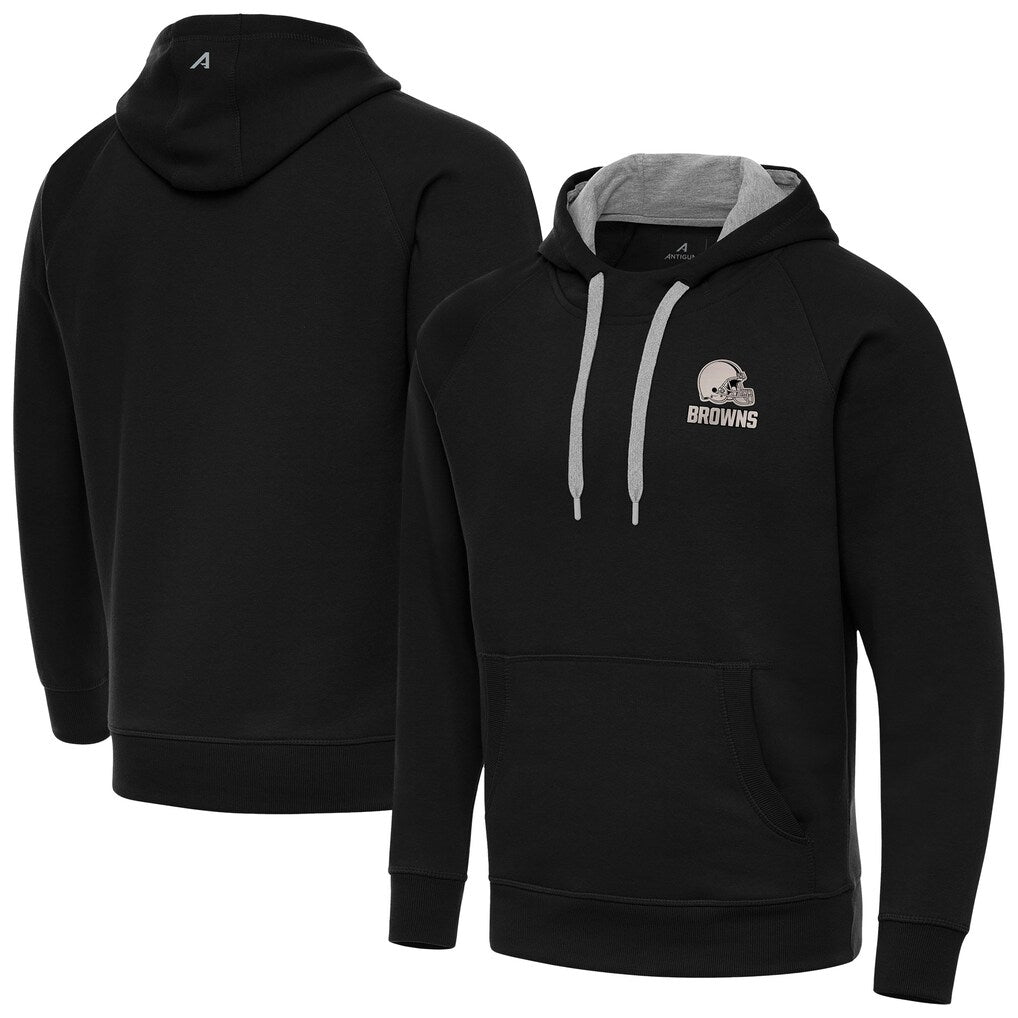 Blackjersey C.Browns Black Brushed Carbon Pullover Hoodie Blank Player Limited Stitched Jerseys