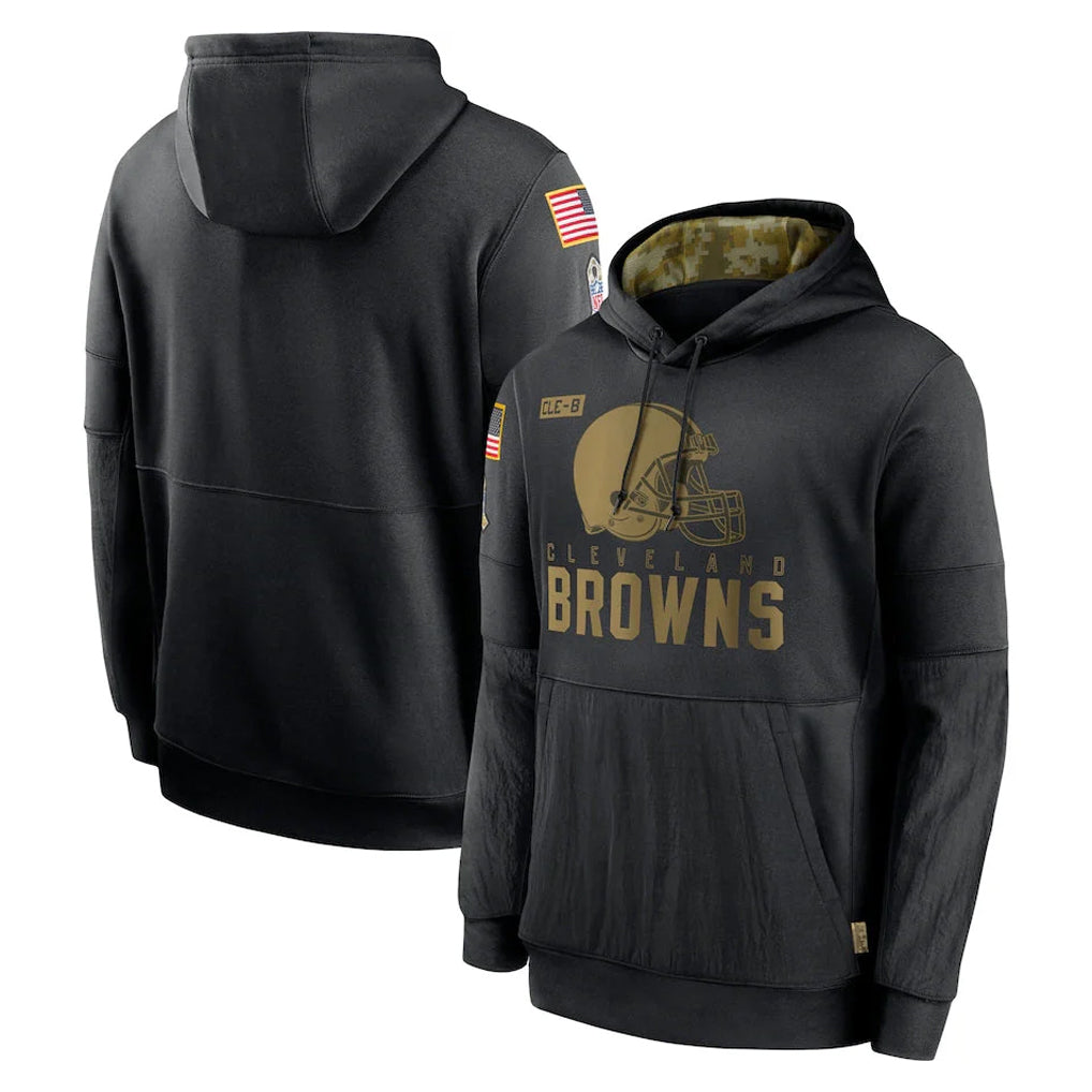 Blackjersey C.Browns Black Salute to Service Pullover Hoodies Limited Blank Player Stitched Jerseys
