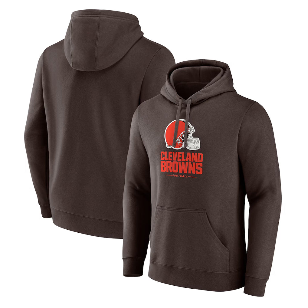 Blackjersey C.Browns Brown Primetime Lockup Pullover Hoodie Blank Player Stitched Jerseys