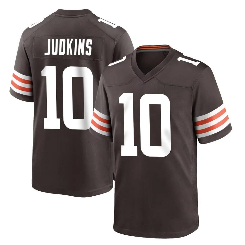 Blackjersey C.Browns #10 Quinshon Judkins Player Brown Home Game Stitched Jerseys